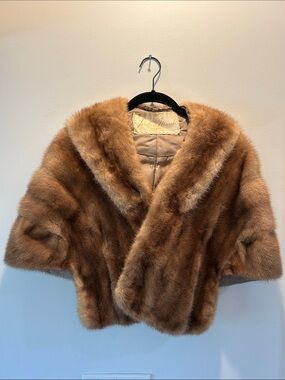 Vintage Jordan Brown Fur Shawl
